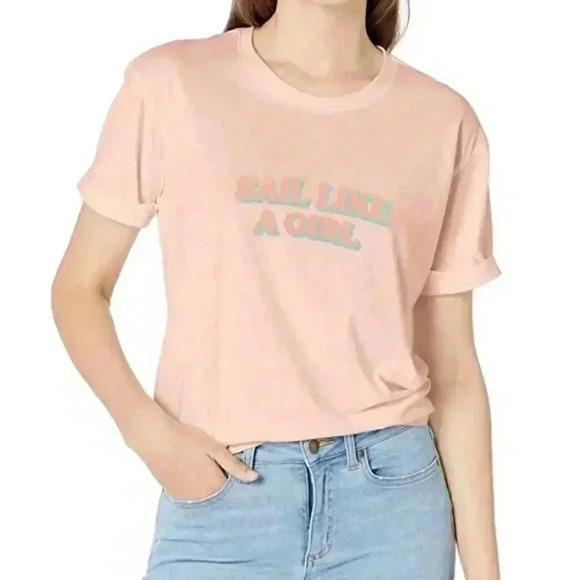 Sperry Women's Roll Up Tee, Rosewater, Small - Picture 1 of 2